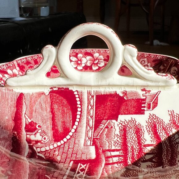 Antique Copeland Spode Tower divided relish dish with handle - Picture 2 of 11